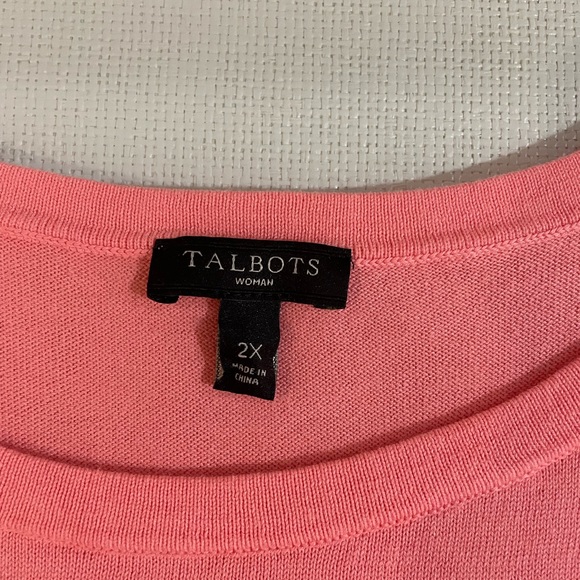 Talbots peach shell and matching scalloped trim cardigan - Picture 9 of 9